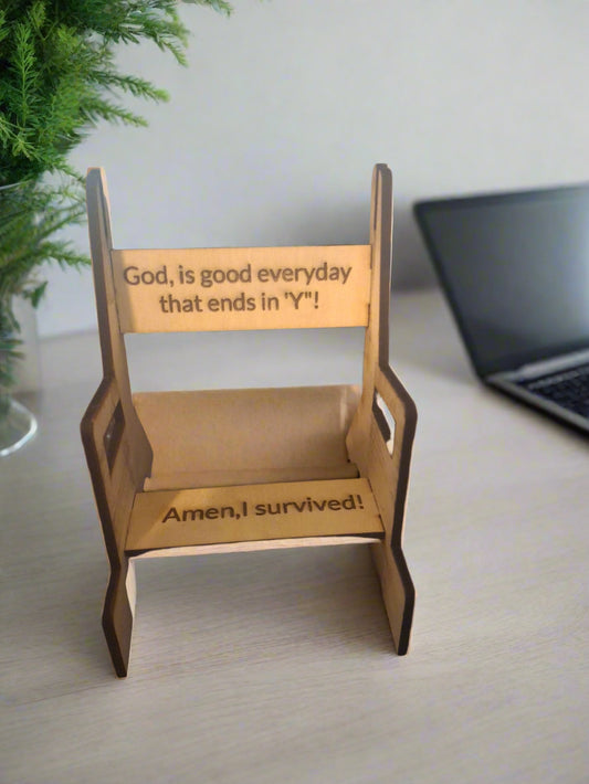 (Personalized Item) Wooden Calendar Bench – 12-Month Desk Display
