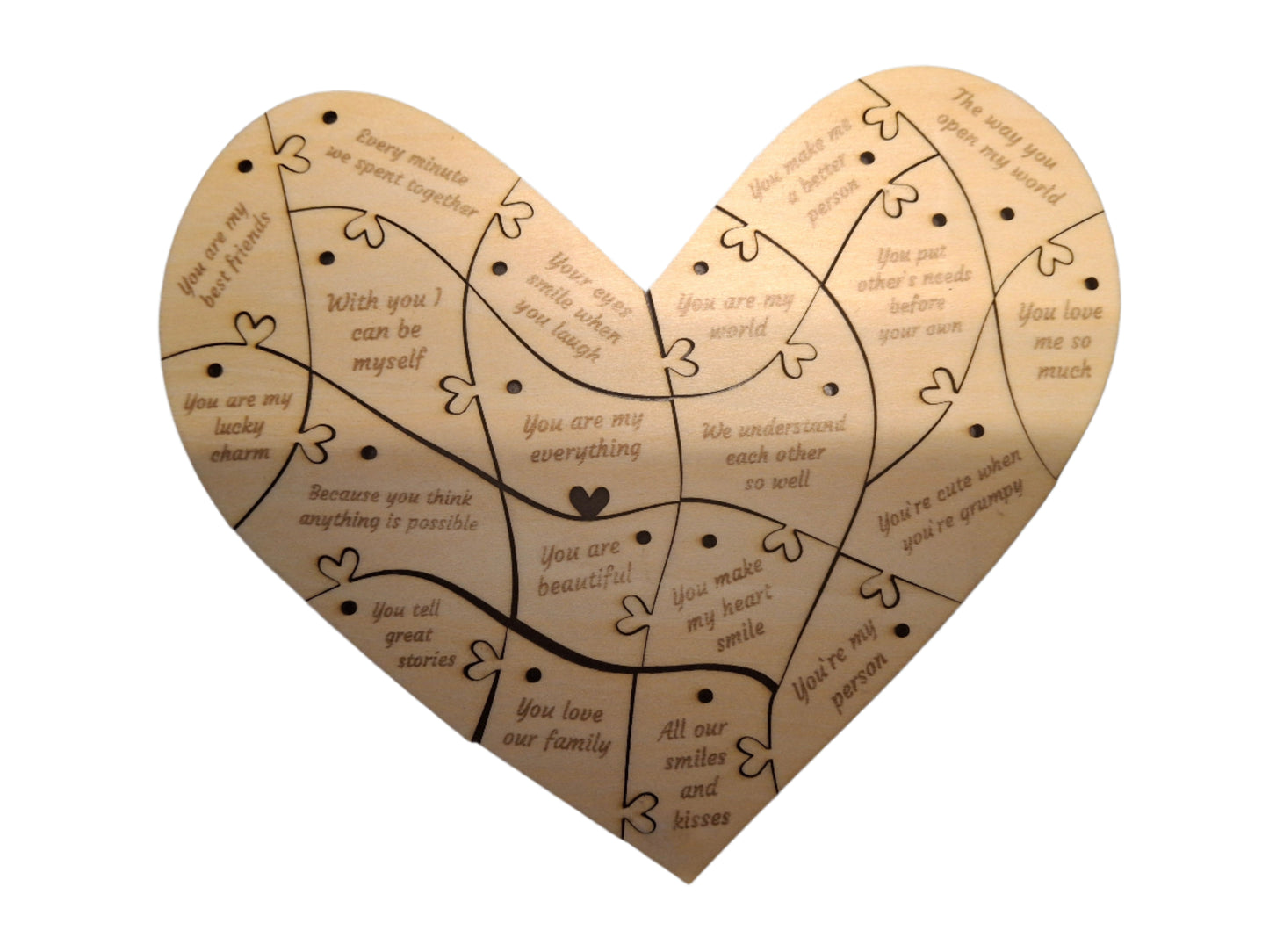 20 Reasons Why I Love You – Wooden Heart Puzzle Gift
