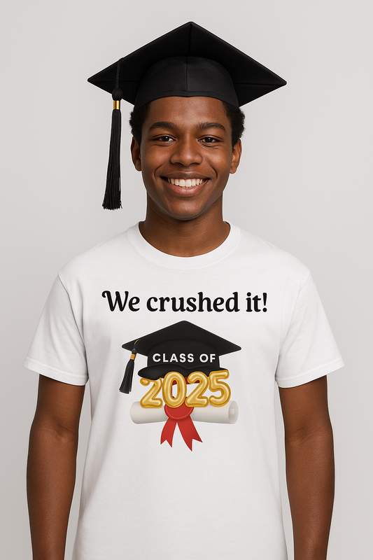 Celebrate Graduation in Style: We Crushed It, Graduation Cap Design (Unisex T-Shirt)