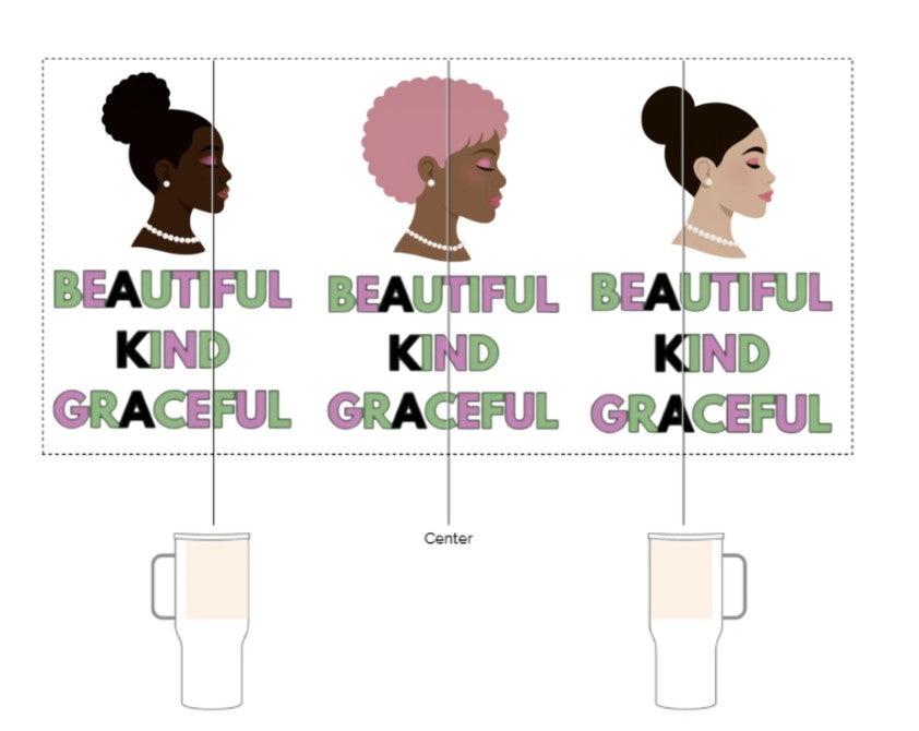 "Beautiful. Kind. Graceful." Stainless Steel Travel Mug with Handle