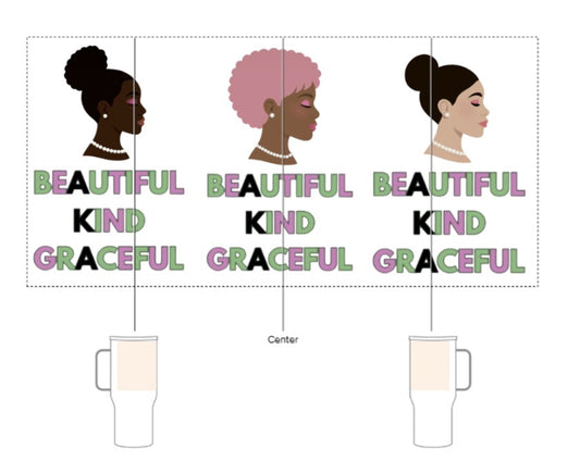 "Beautiful. Kind. Graceful." Stainless Steel Travel Mug with Handle