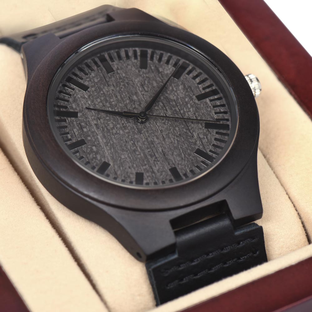 Timeless Strength: Sandalwood & Leather Men's Watch