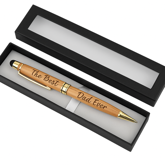 (Personalized Item) Nature Bamboo Wooden Pen w/Stylus Tip