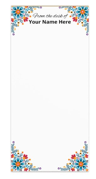(Personalized Item) "From the Desk of" Notepad (Spring Flowers Theme/Magnetic)