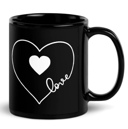 (Personalized) "With All My Heart" Black & White Mug