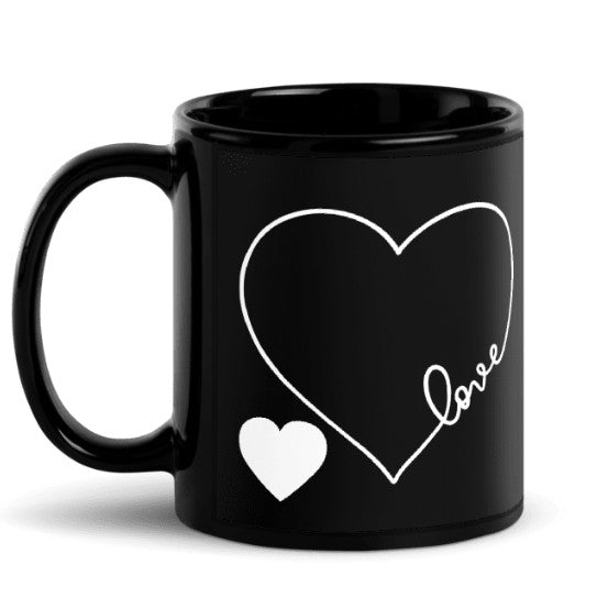 (Personalized) "With All My Heart" Black & White Mug