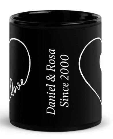 (Personalized) "With All My Heart" Black & White Mug