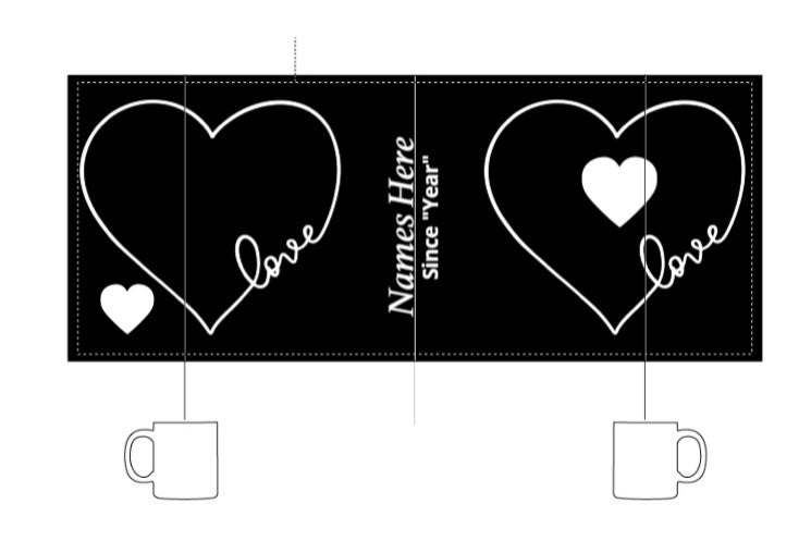 (Personalized) "With All My Heart" Black & White Mug