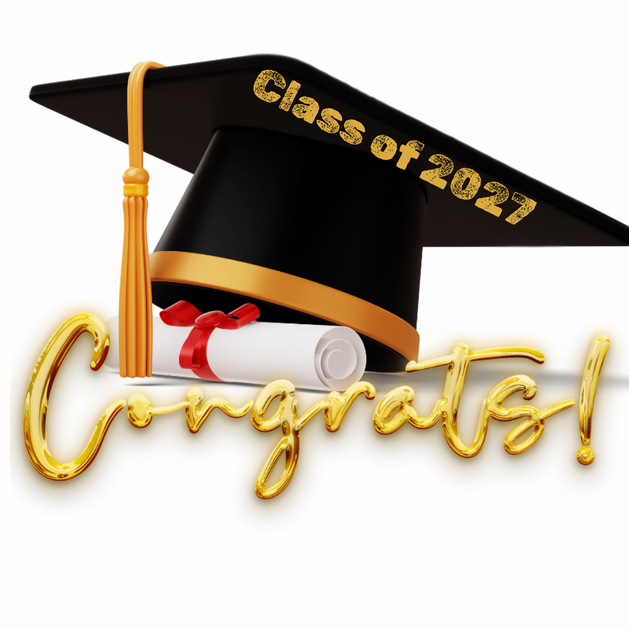 Celebrate Graduation in Style: Congrats with Cap & Diploma (Unisex T-Shirt)