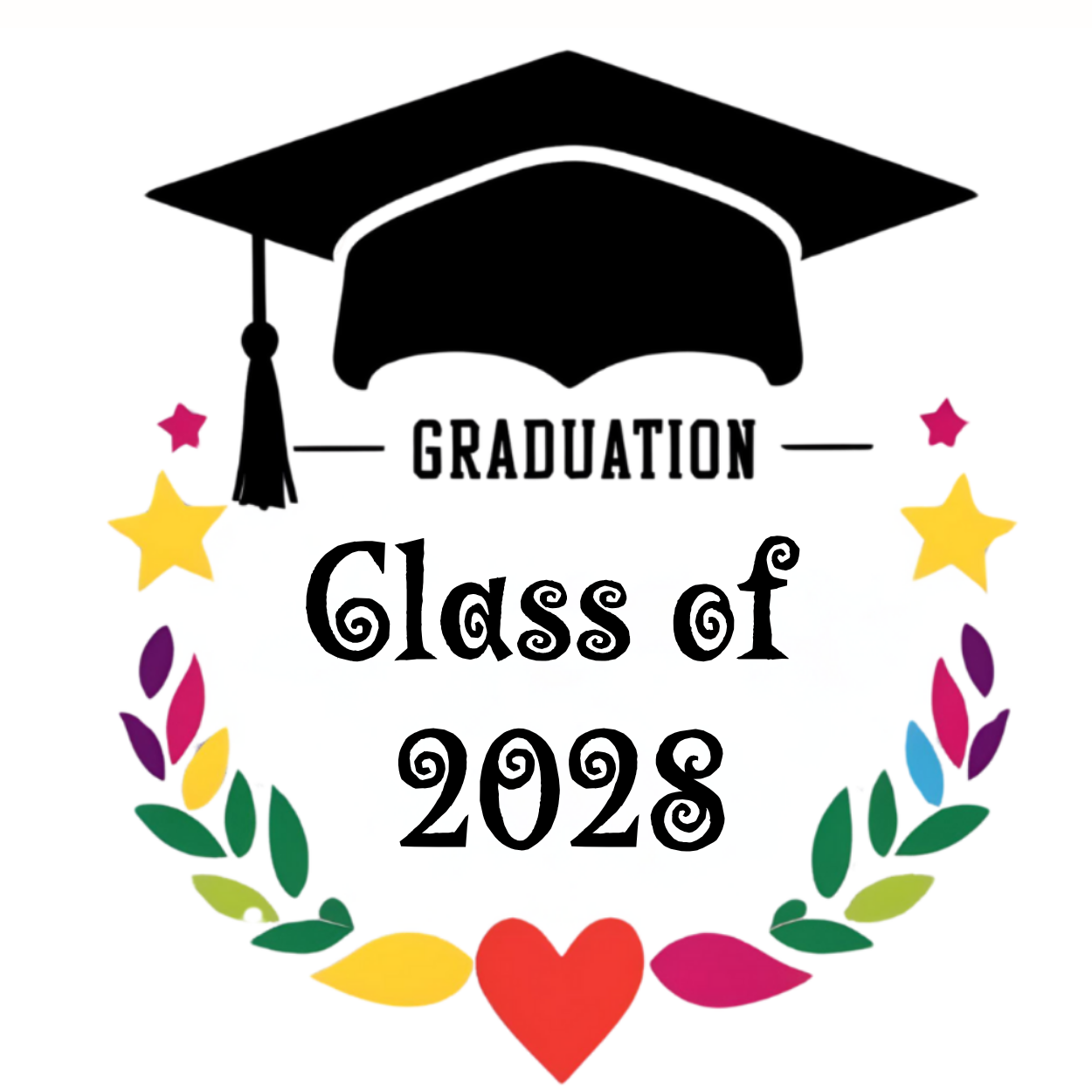 Celebrate Graduation in Style: Graduation Heart & Flowers (Unisex T-Shirt)
