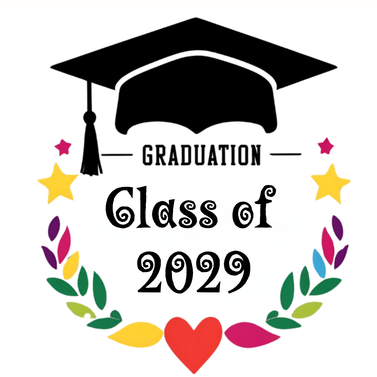 Celebrate Graduation in Style: Graduation Heart & Flowers (Unisex T-Shirt)